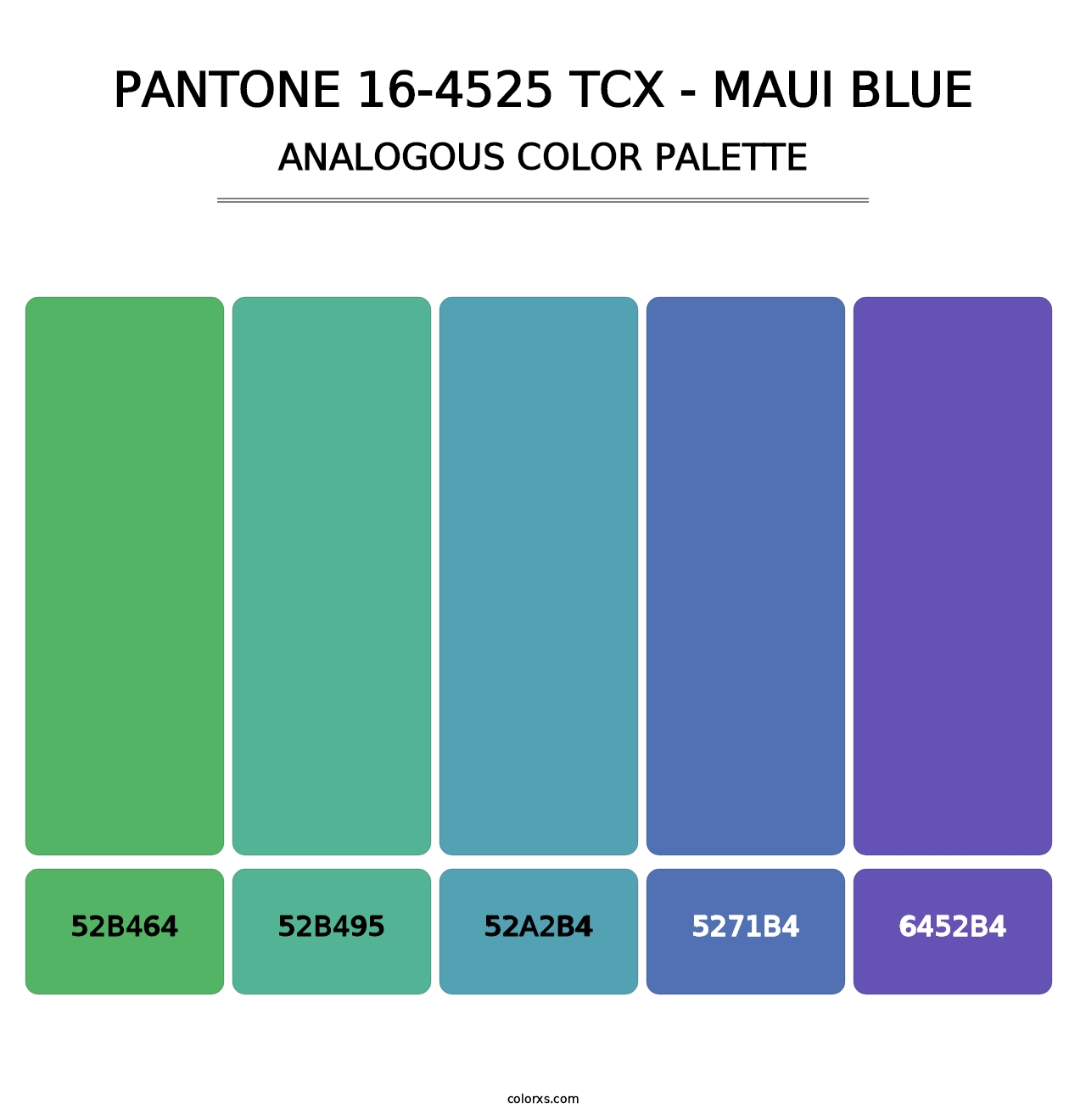 PANTONE 16-4525 TCX - Maui Blue - Analogous Color Palette