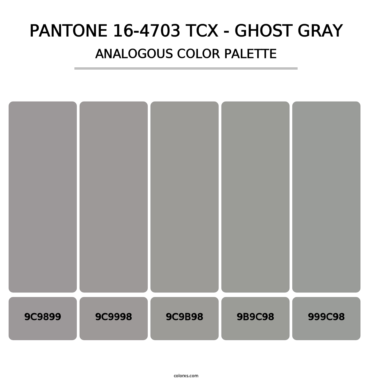 PANTONE 16-4703 TCX - Ghost Gray - Analogous Color Palette