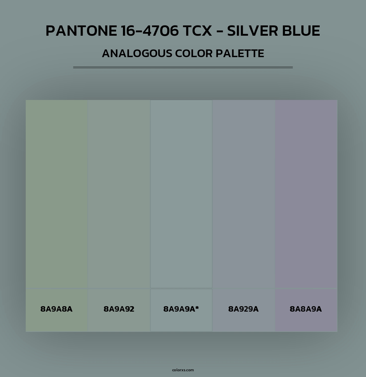 PANTONE 16-4706 TCX - Silver Blue - Analogous Color Palette