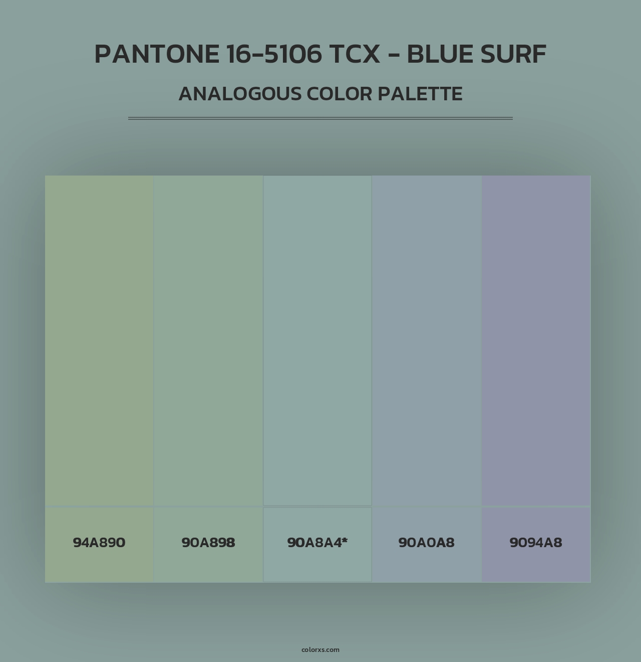 PANTONE 16-5106 TCX - Blue Surf - Analogous Color Palette