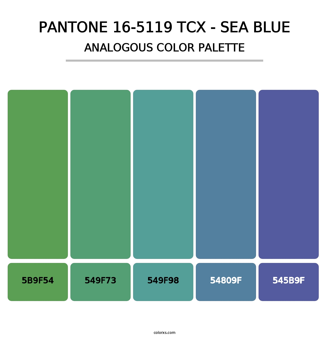 PANTONE 16-5119 TCX - Sea Blue - Analogous Color Palette