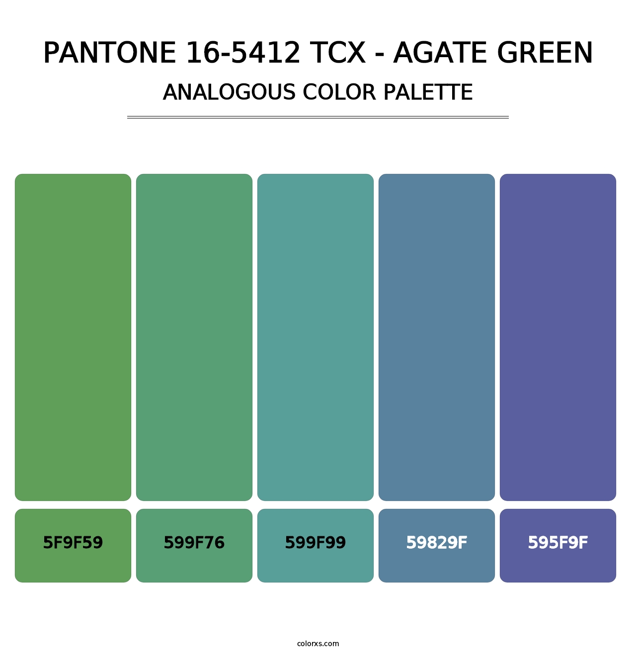PANTONE 16-5412 TCX - Agate Green - Analogous Color Palette