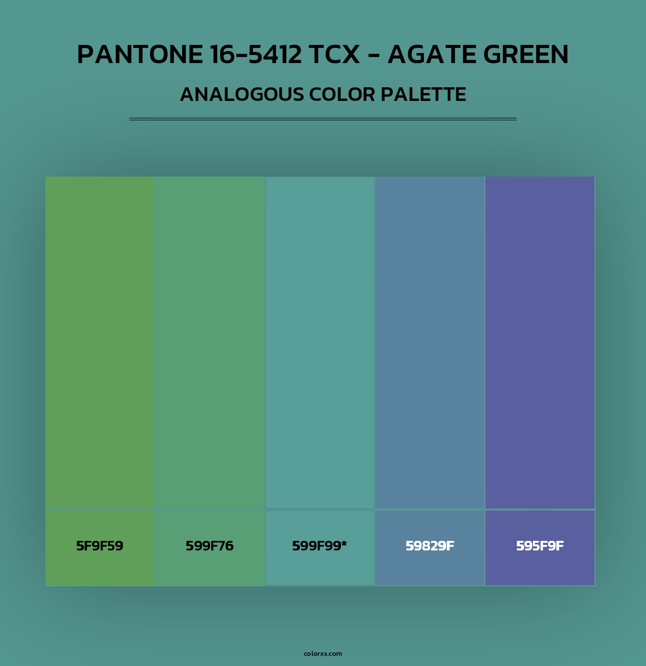 PANTONE 16-5412 TCX - Agate Green - Analogous Color Palette