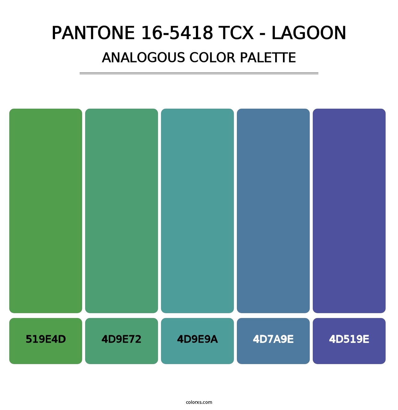 PANTONE 16-5418 TCX - Lagoon - Analogous Color Palette