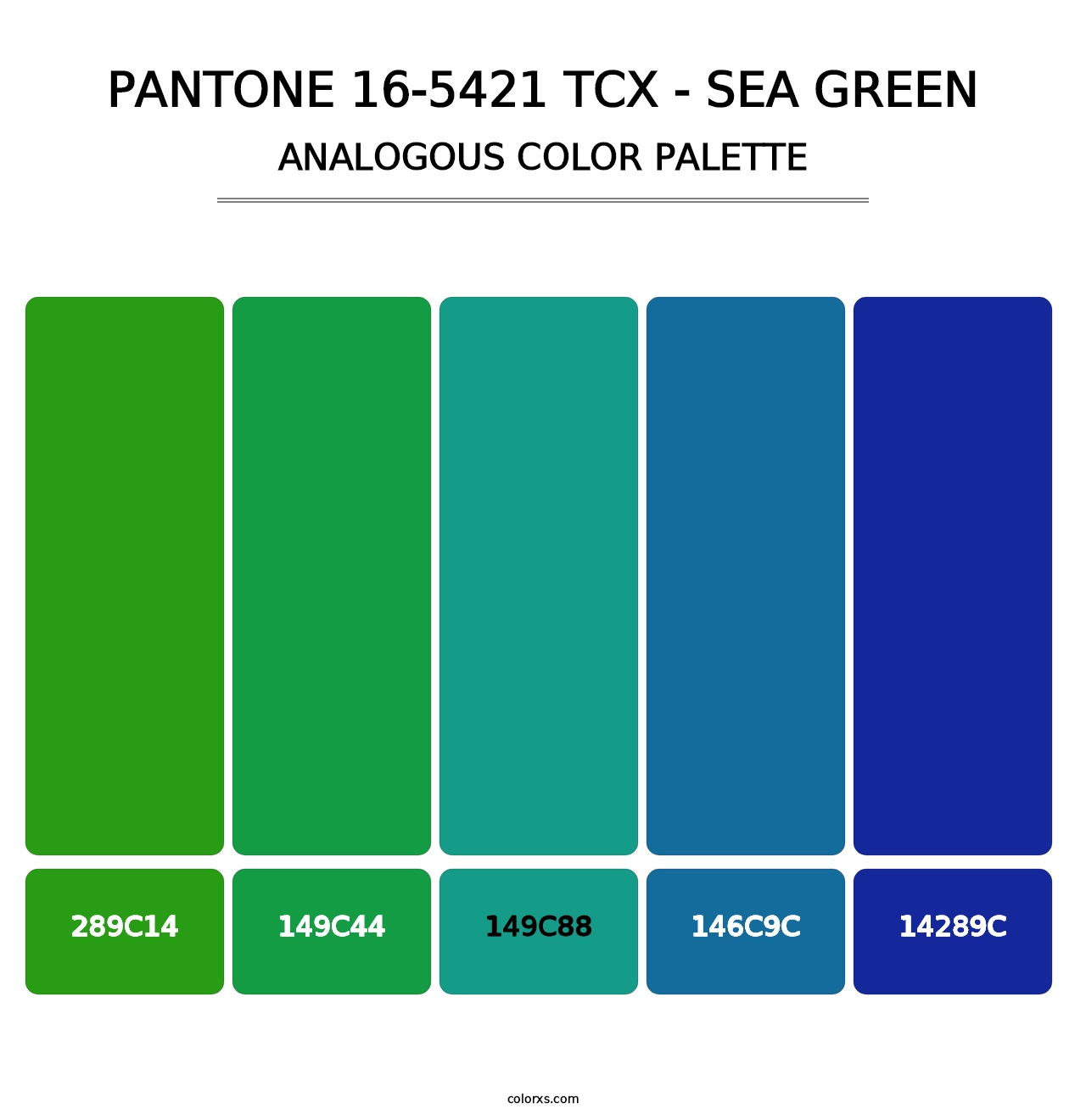 PANTONE 16-5421 TCX - Sea Green - Analogous Color Palette