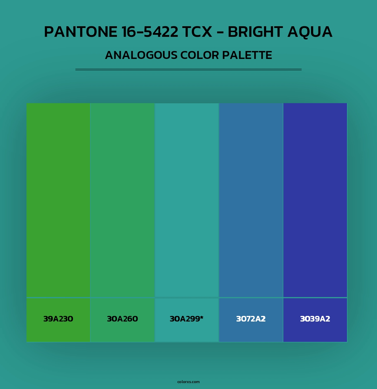 PANTONE 16-5422 TCX - Bright Aqua - Analogous Color Palette