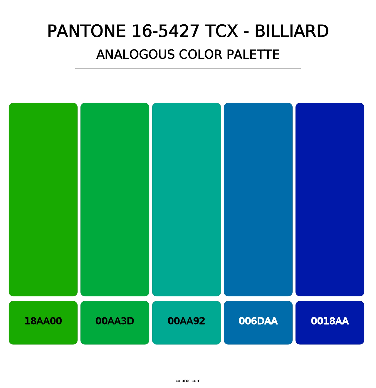 PANTONE 16-5427 TCX - Billiard - Analogous Color Palette