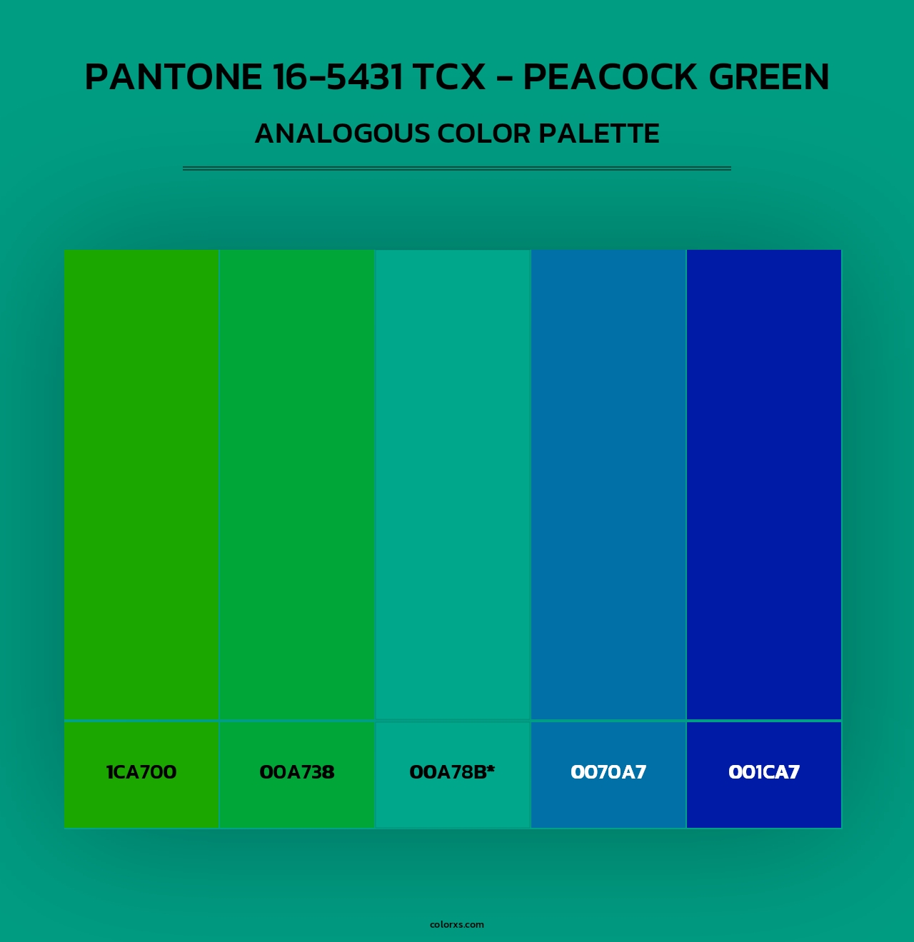 PANTONE 16-5431 TCX - Peacock Green - Analogous Color Palette
