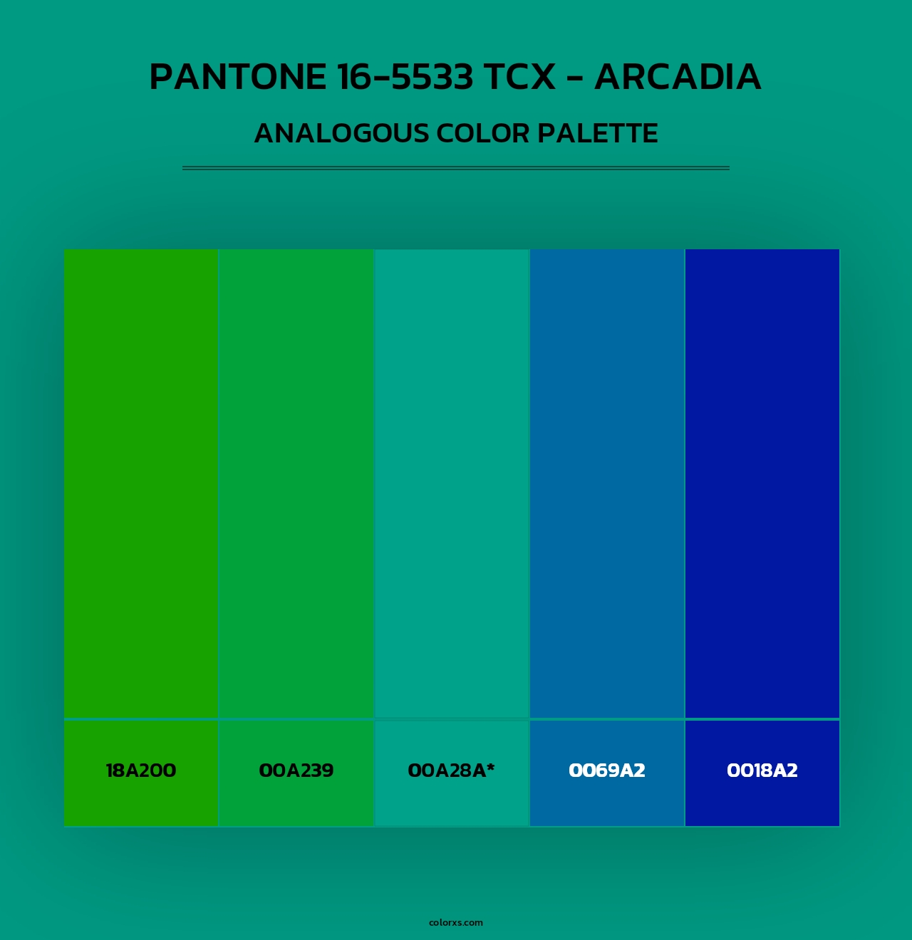 PANTONE 16-5533 TCX - Arcadia - Analogous Color Palette