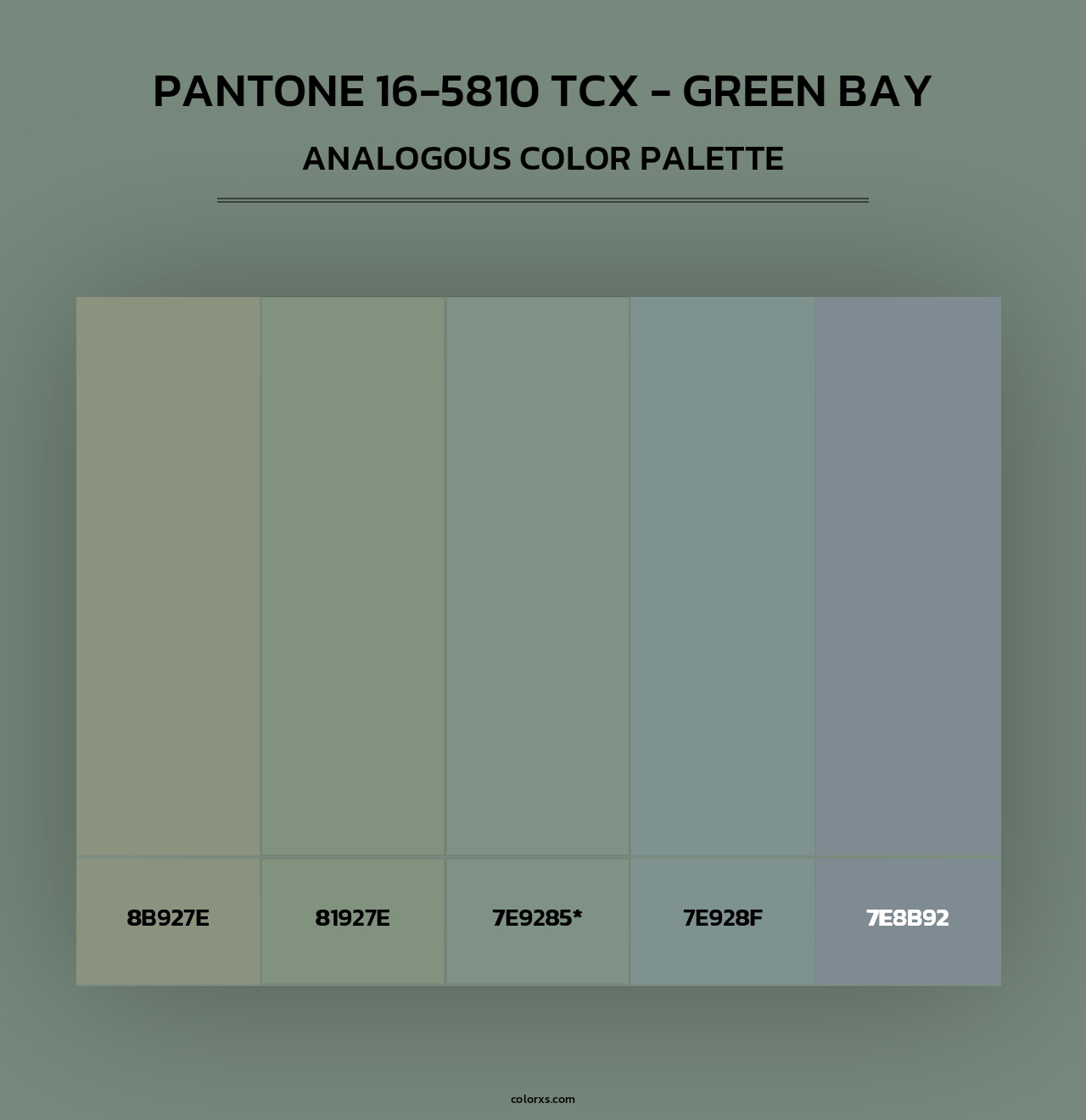 PANTONE 16-5810 TCX - Green Bay - Analogous Color Palette