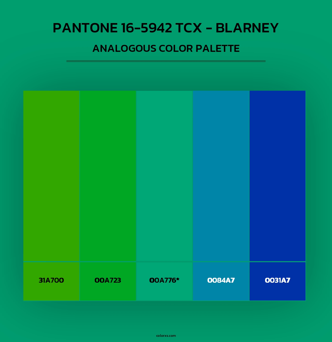 PANTONE 16-5942 TCX - Blarney - Analogous Color Palette