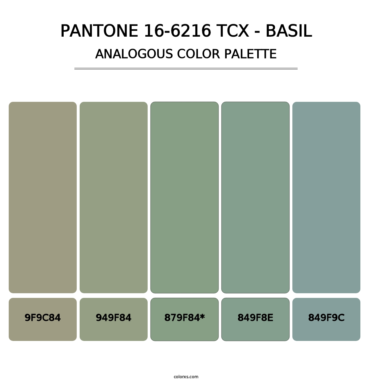 PANTONE 16-6216 TCX - Basil - Analogous Color Palette
