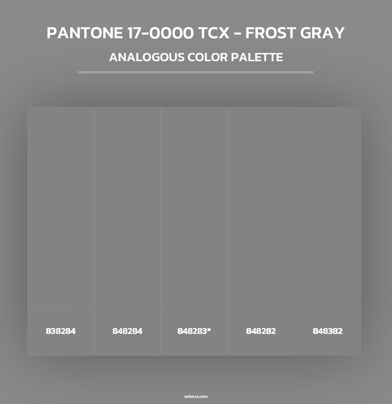PANTONE 17-0000 TCX - Frost Gray - Analogous Color Palette