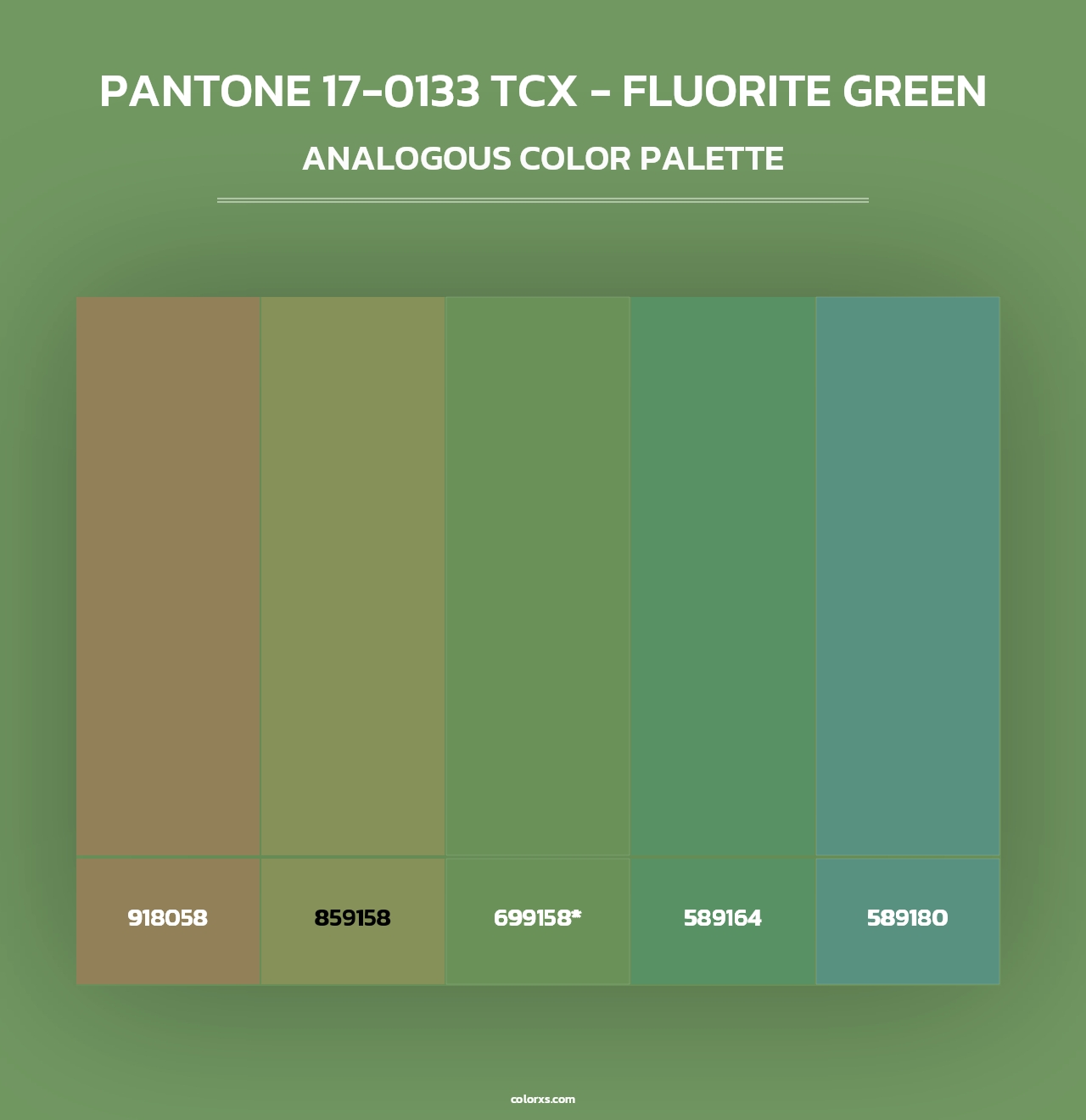 PANTONE 17-0133 TCX - Fluorite Green - Analogous Color Palette