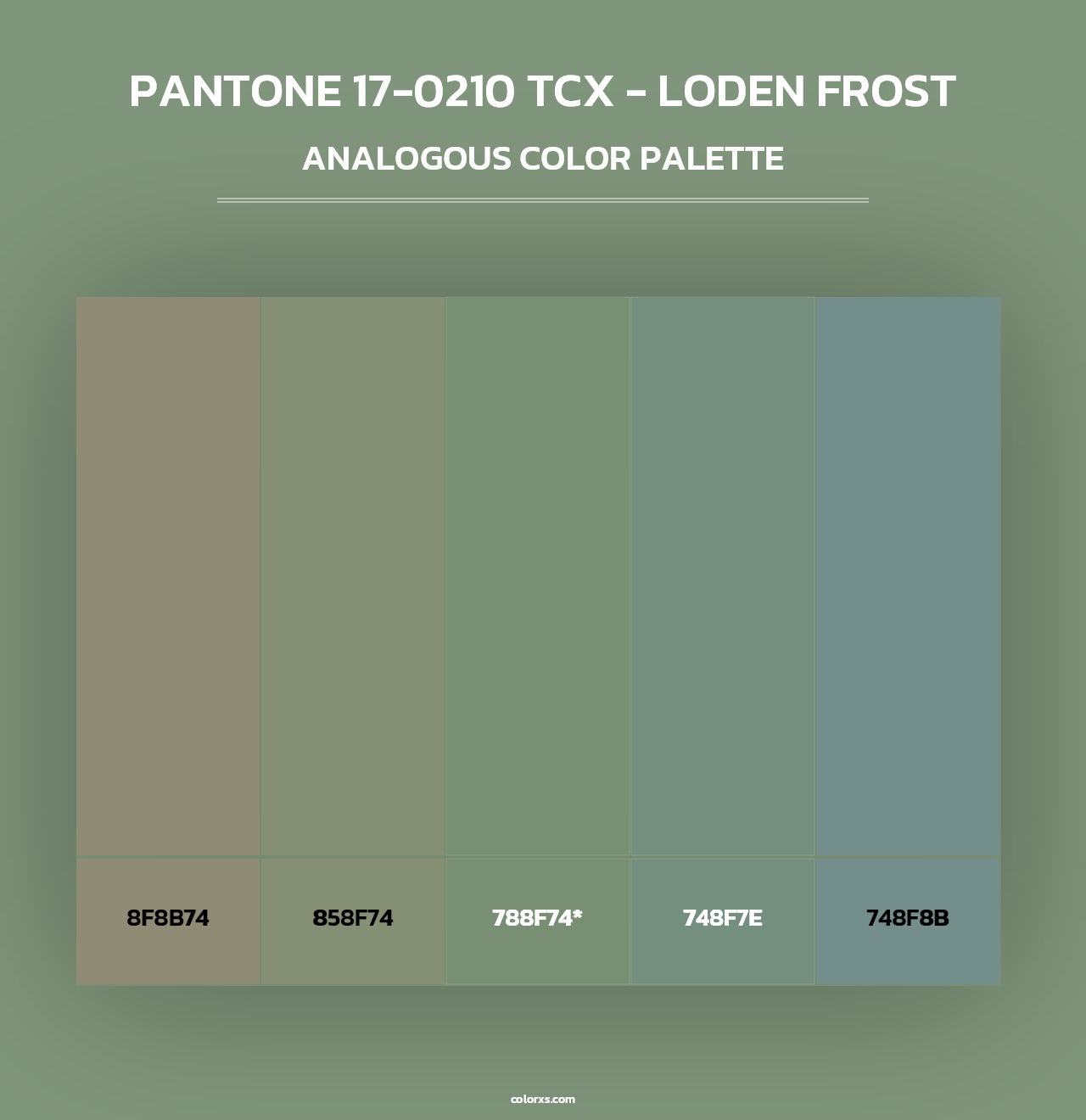 PANTONE 17-0210 TCX - Loden Frost - Analogous Color Palette