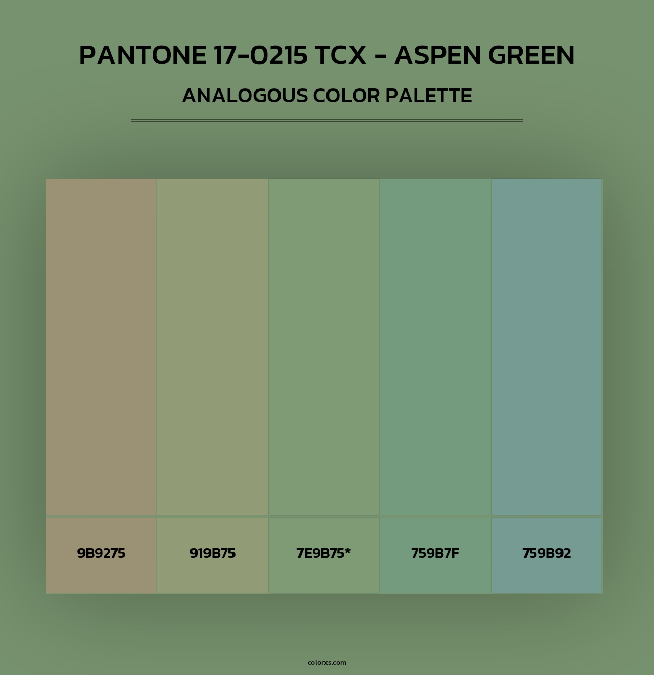 PANTONE 17-0215 TCX - Aspen Green - Analogous Color Palette