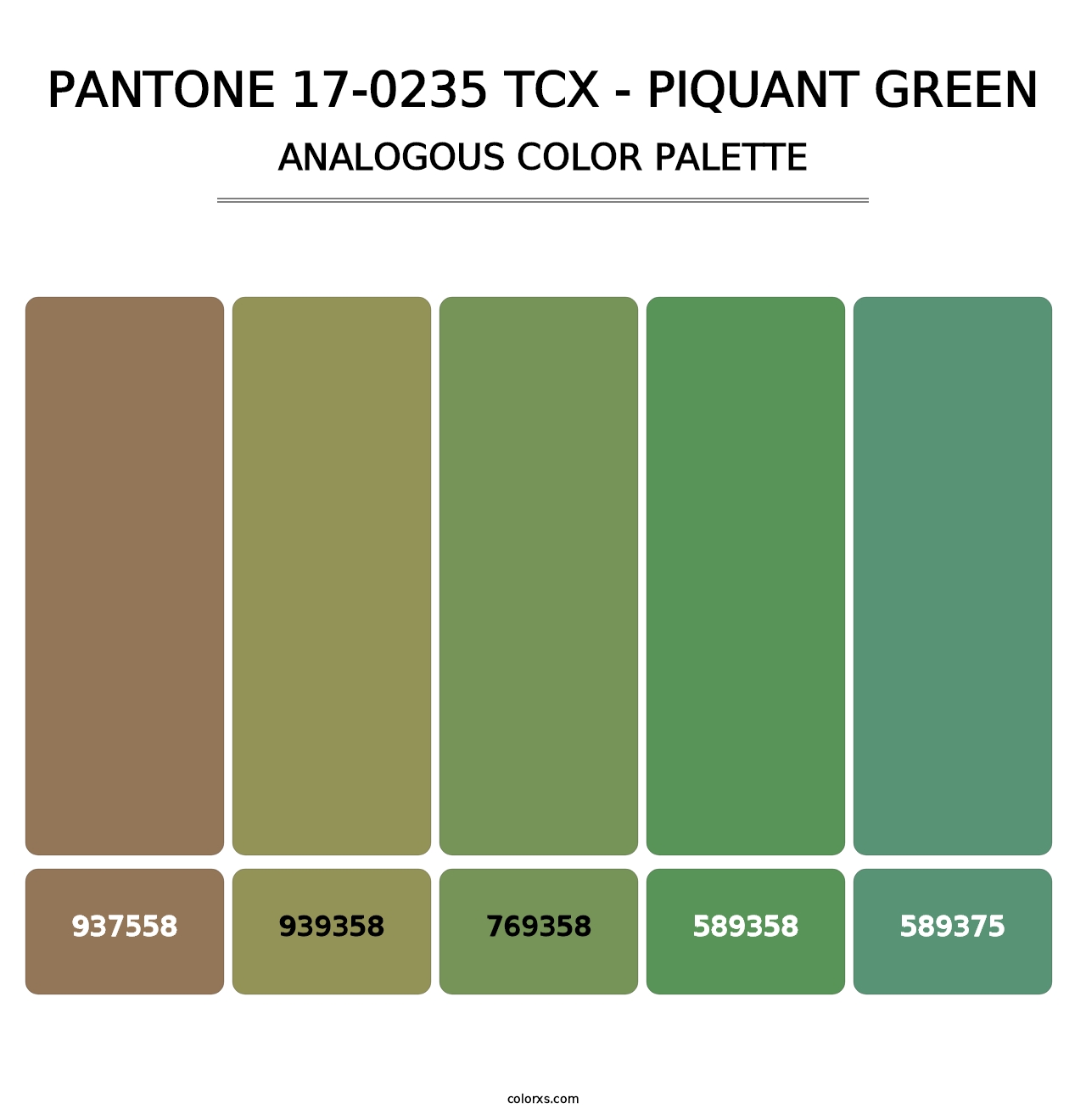 PANTONE 17-0235 TCX - Piquant Green - Analogous Color Palette