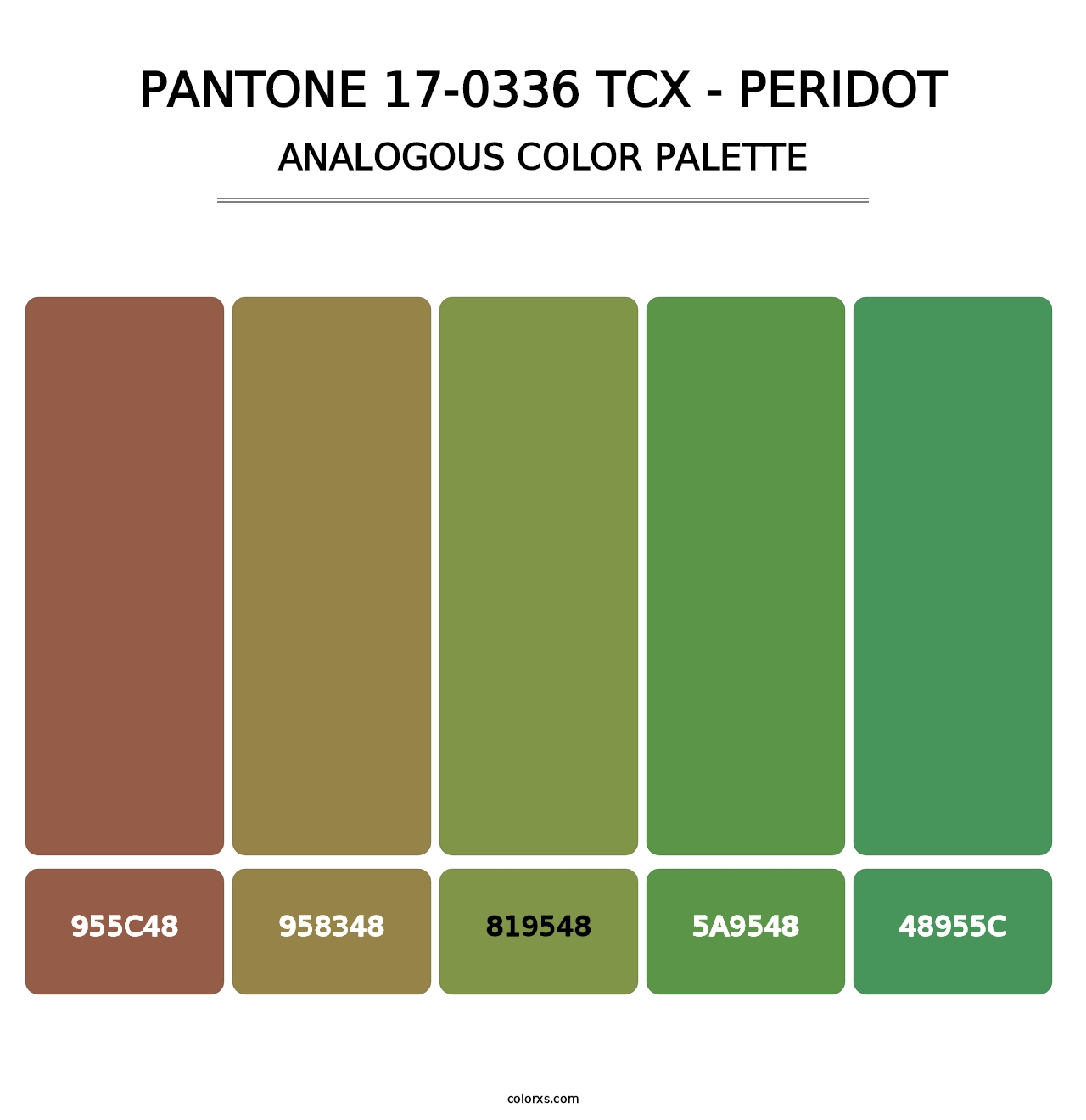 PANTONE 17-0336 TCX - Peridot - Analogous Color Palette
