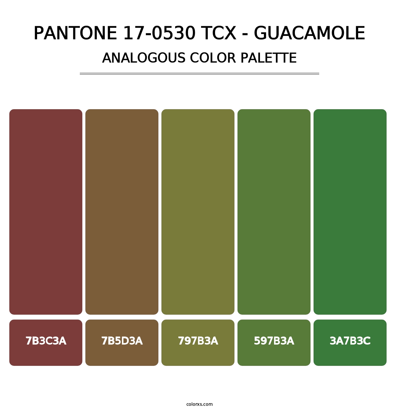 PANTONE 17-0530 TCX - Guacamole - Analogous Color Palette