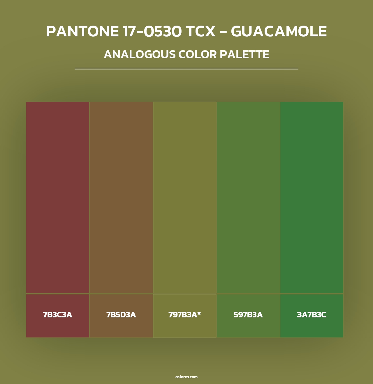 PANTONE 17-0530 TCX - Guacamole - Analogous Color Palette