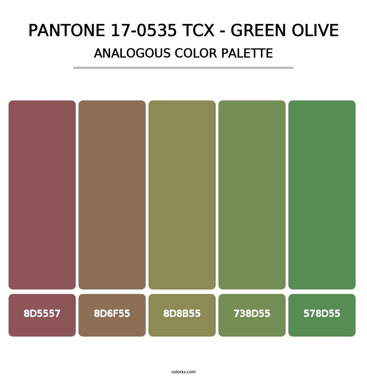 PANTONE 17-0535 TCX - Green Olive - Analogous Color Palette