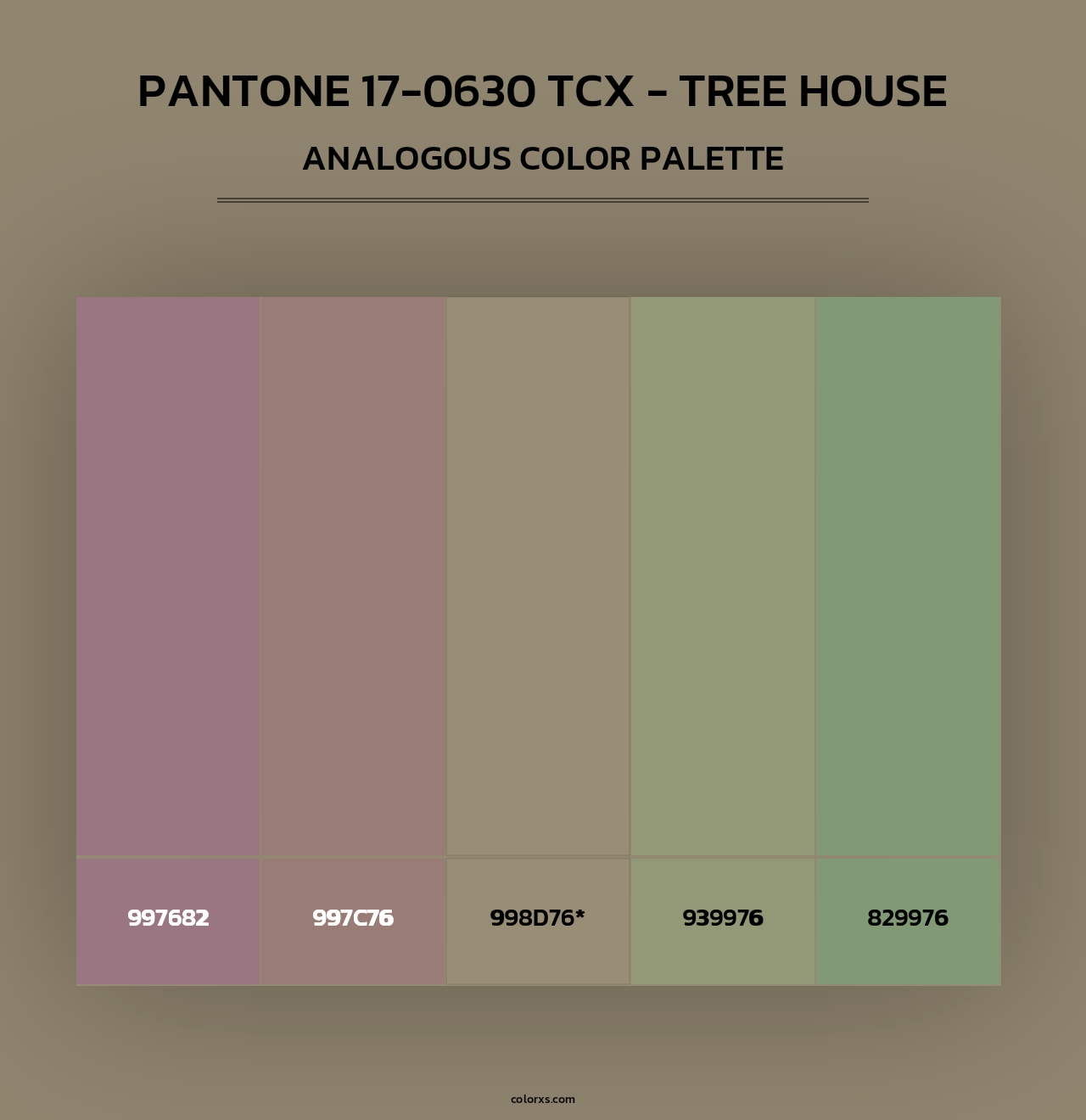 PANTONE 17-0630 TCX - Tree House - Analogous Color Palette