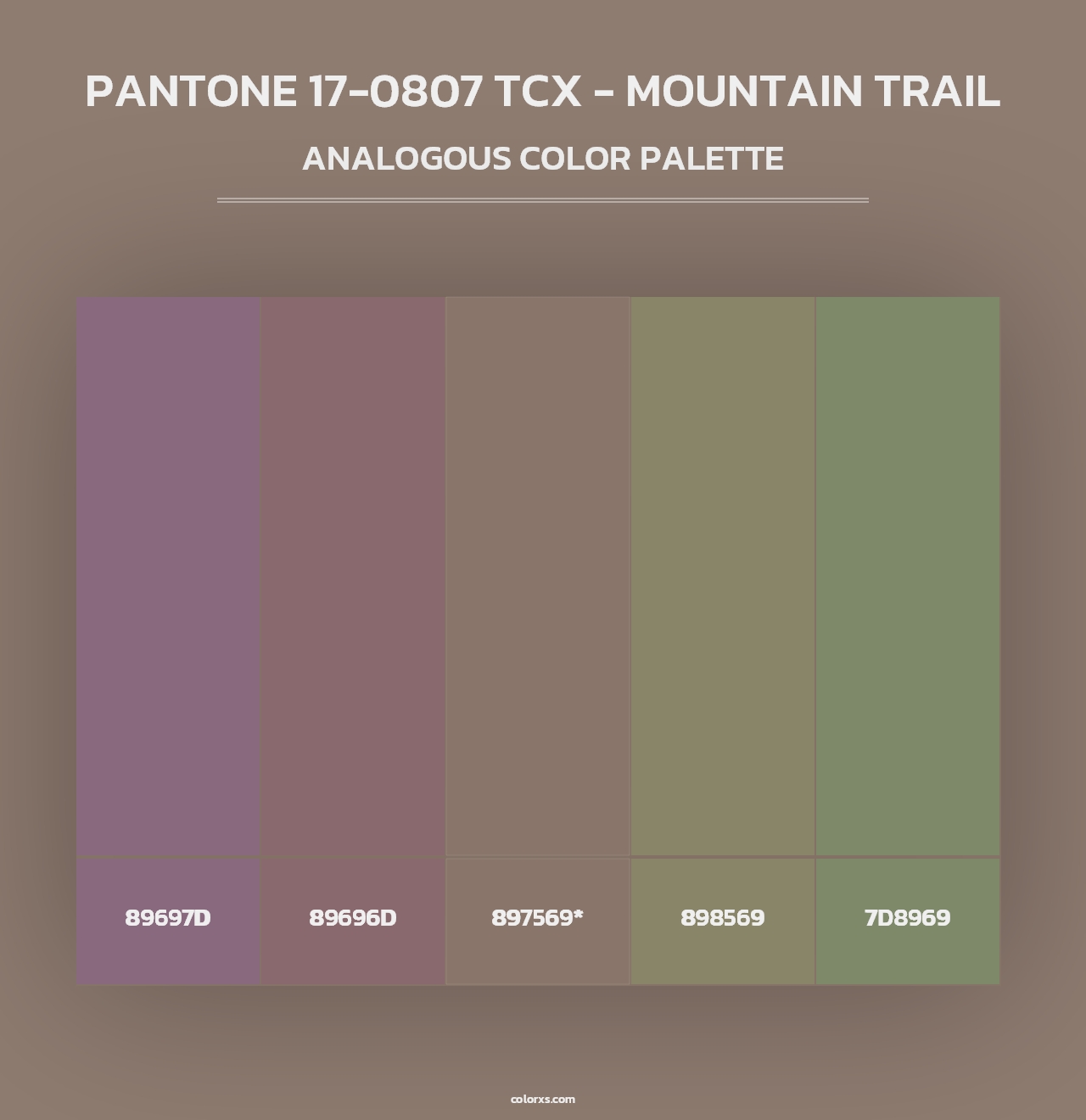 PANTONE 17-0807 TCX - Mountain Trail - Analogous Color Palette