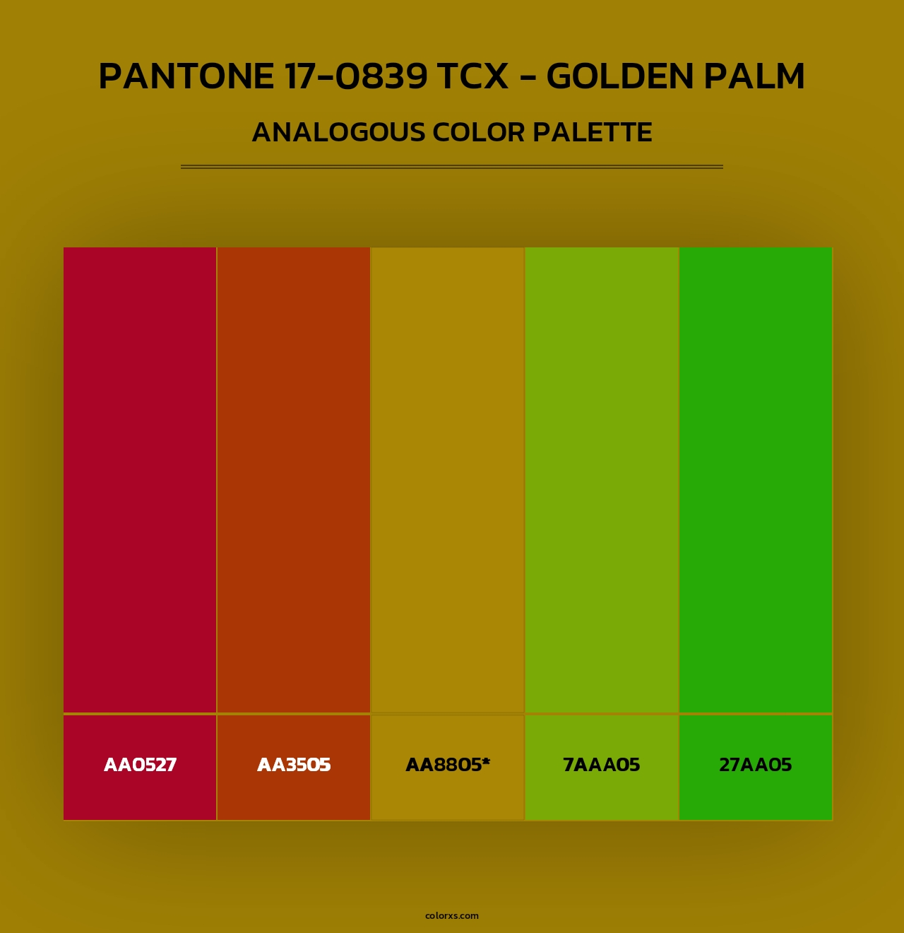 PANTONE 17-0839 TCX - Golden Palm - Analogous Color Palette