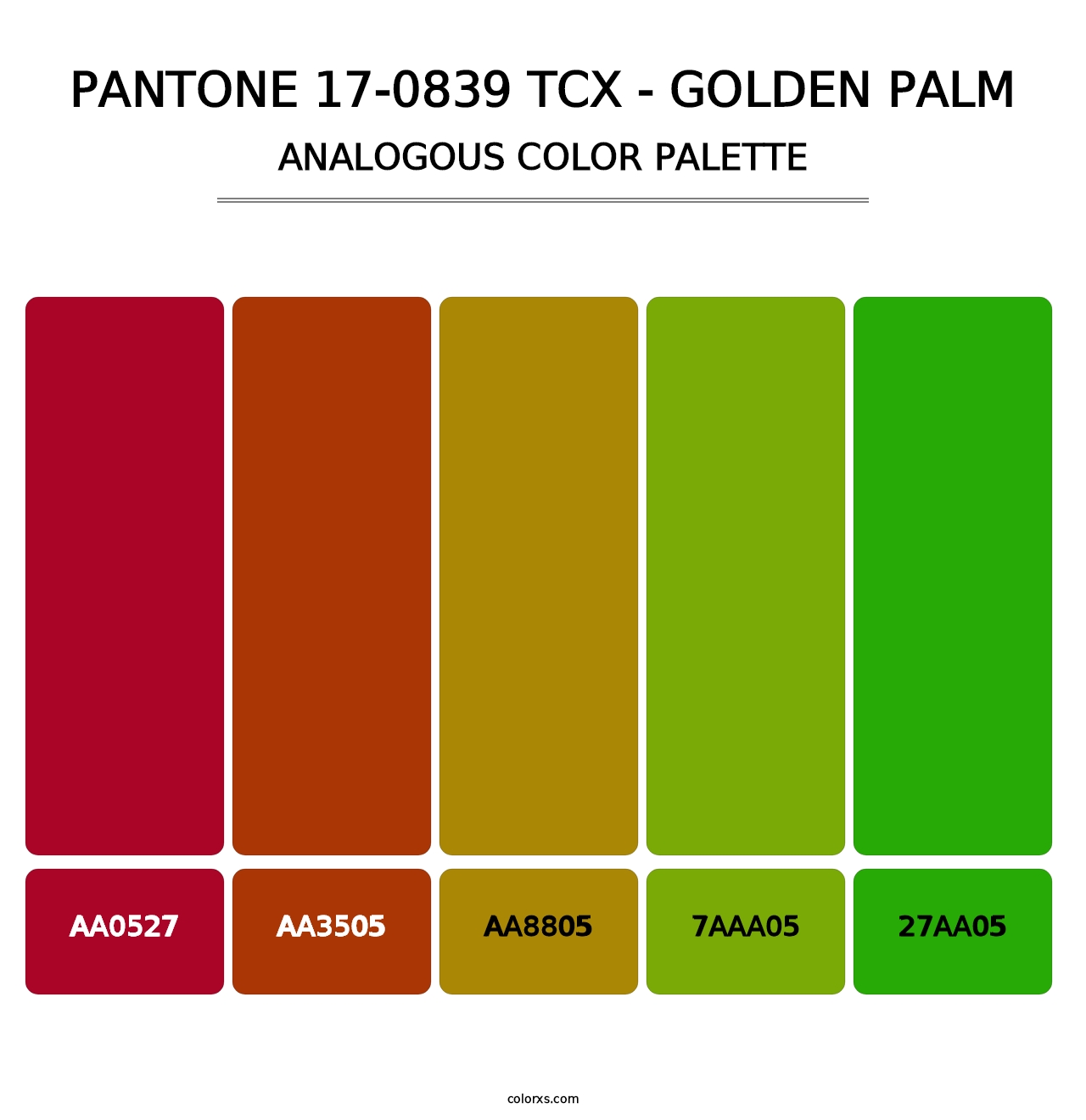 PANTONE 17-0839 TCX - Golden Palm - Analogous Color Palette