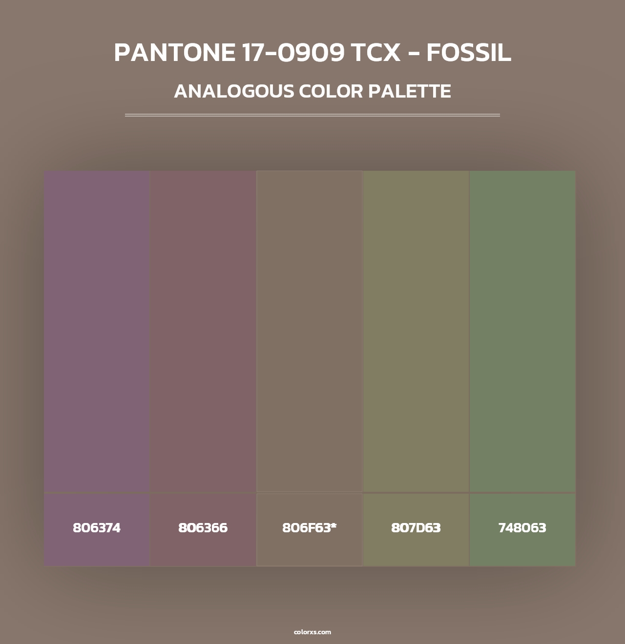 PANTONE 17-0909 TCX - Fossil - Analogous Color Palette