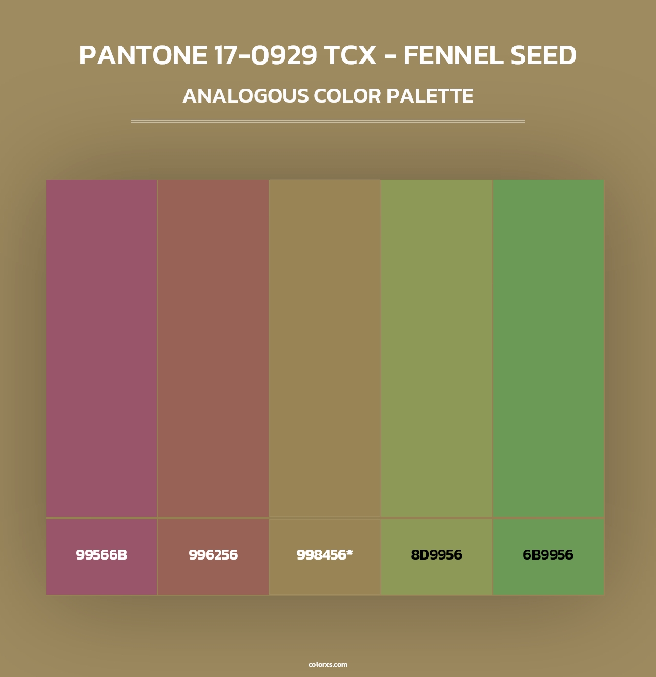 PANTONE 17-0929 TCX - Fennel Seed - Analogous Color Palette