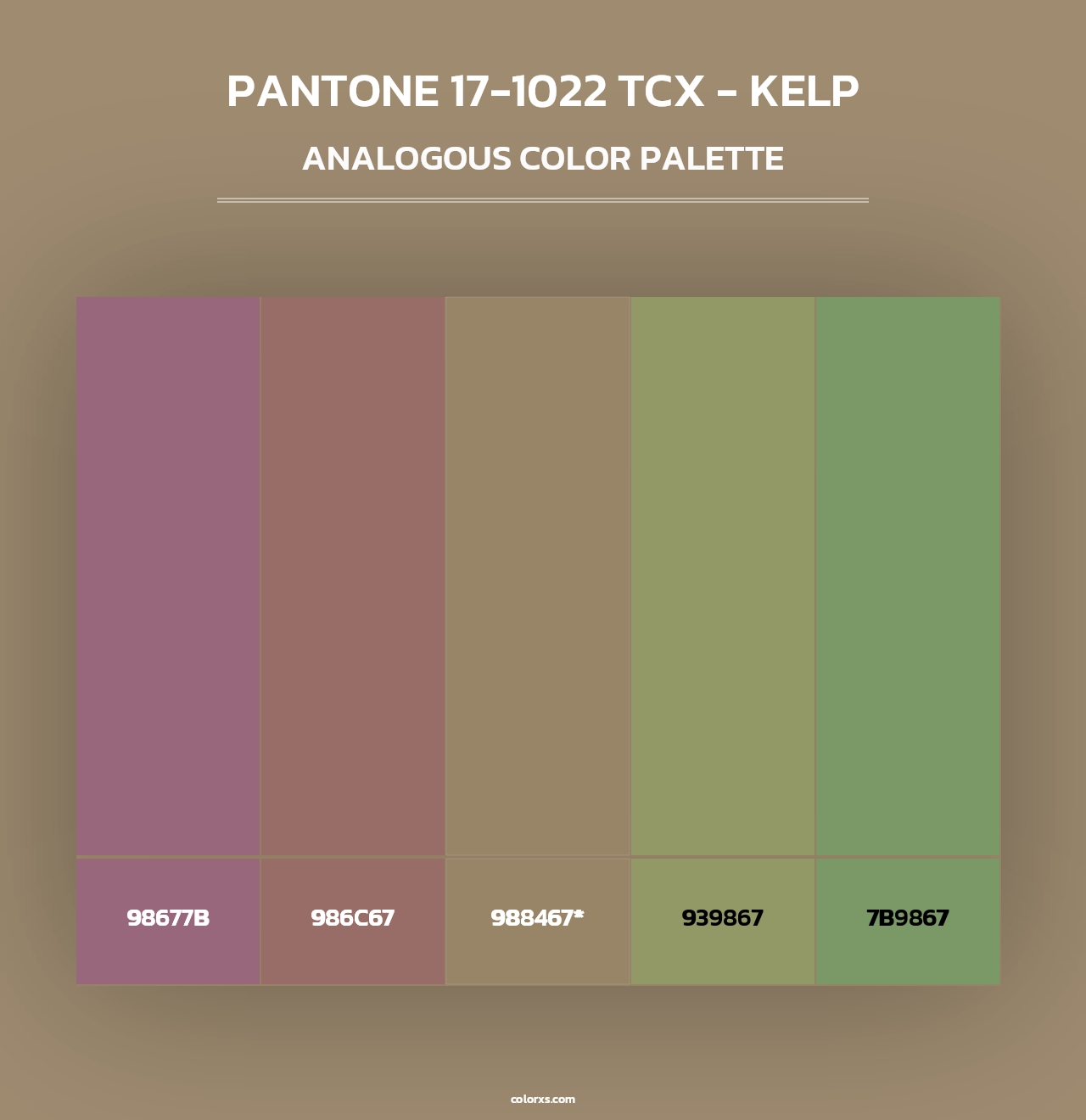 PANTONE 17-1022 TCX - Kelp - Analogous Color Palette