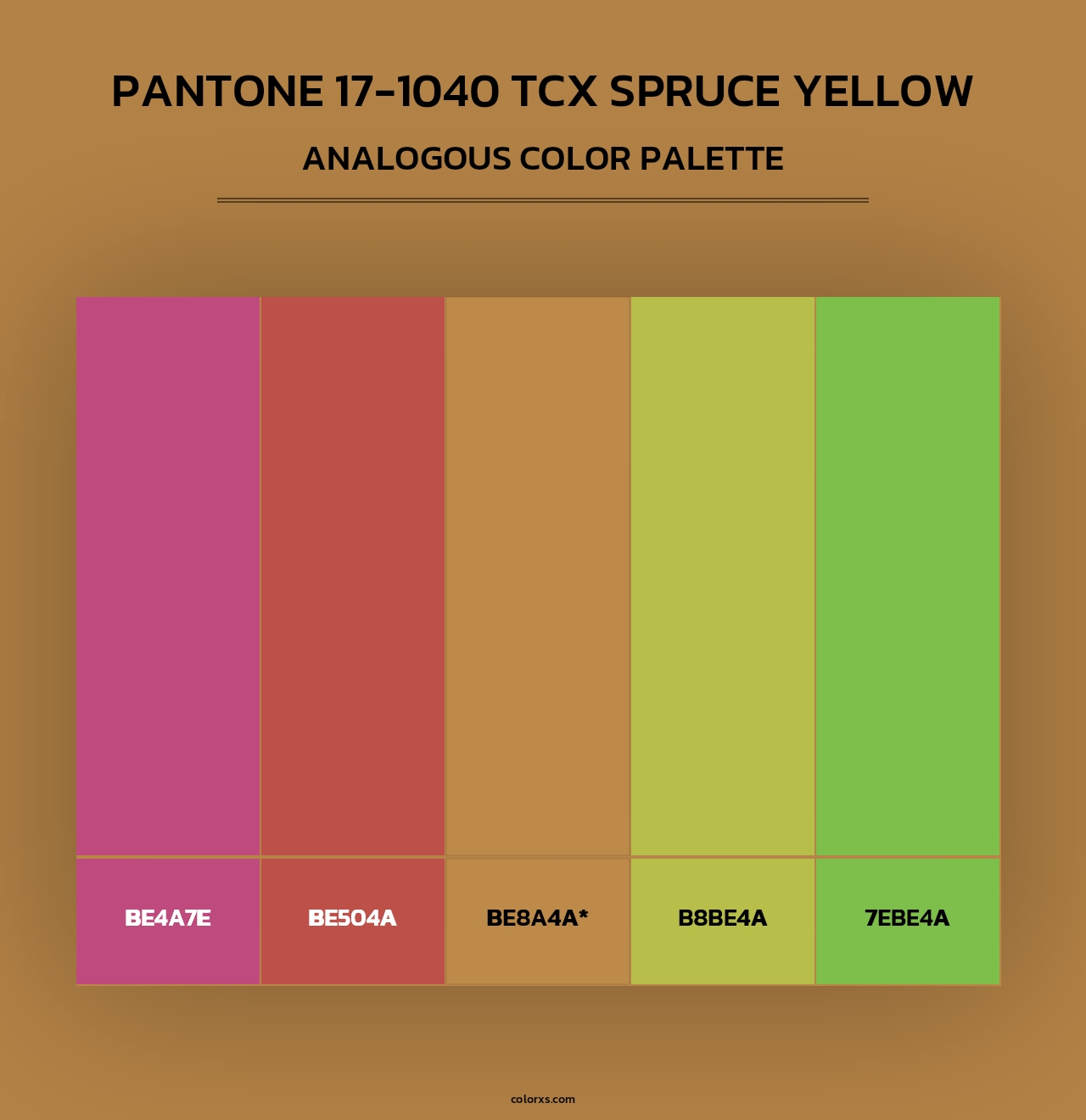 PANTONE 17-1040 TCX Spruce Yellow - Analogous Color Palette