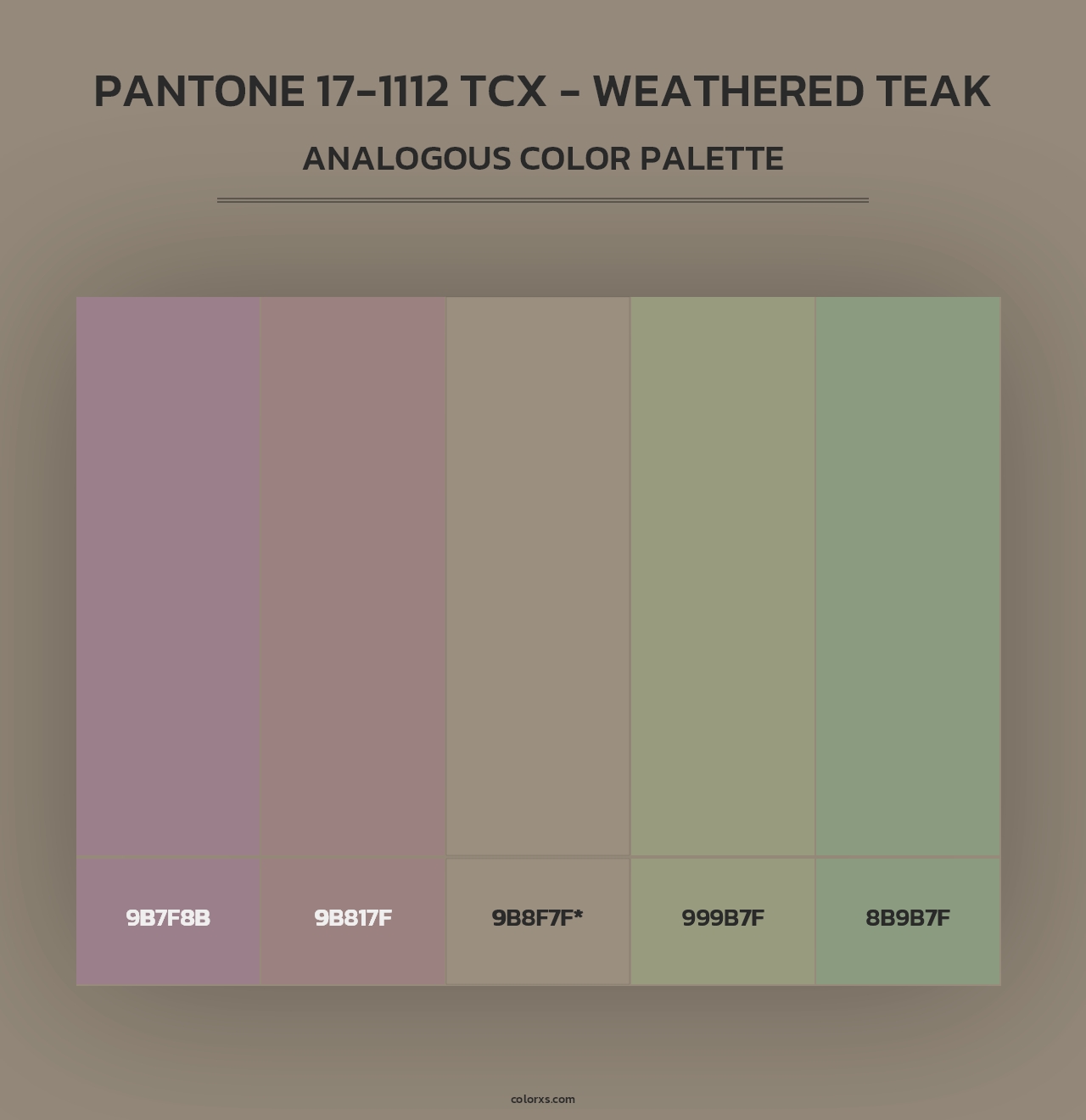 PANTONE 17-1112 TCX - Weathered Teak - Analogous Color Palette