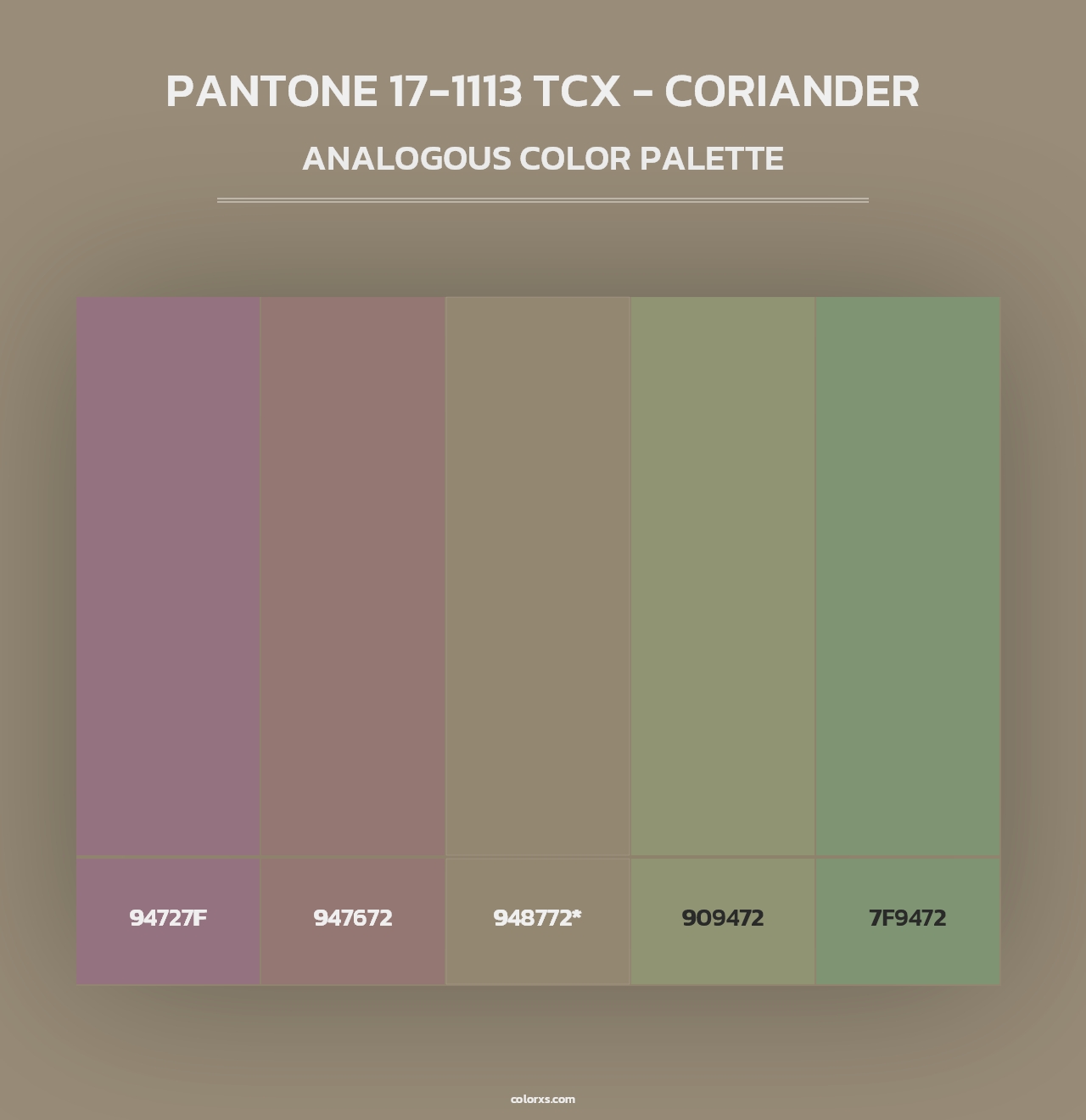 PANTONE 17-1113 TCX - Coriander - Analogous Color Palette