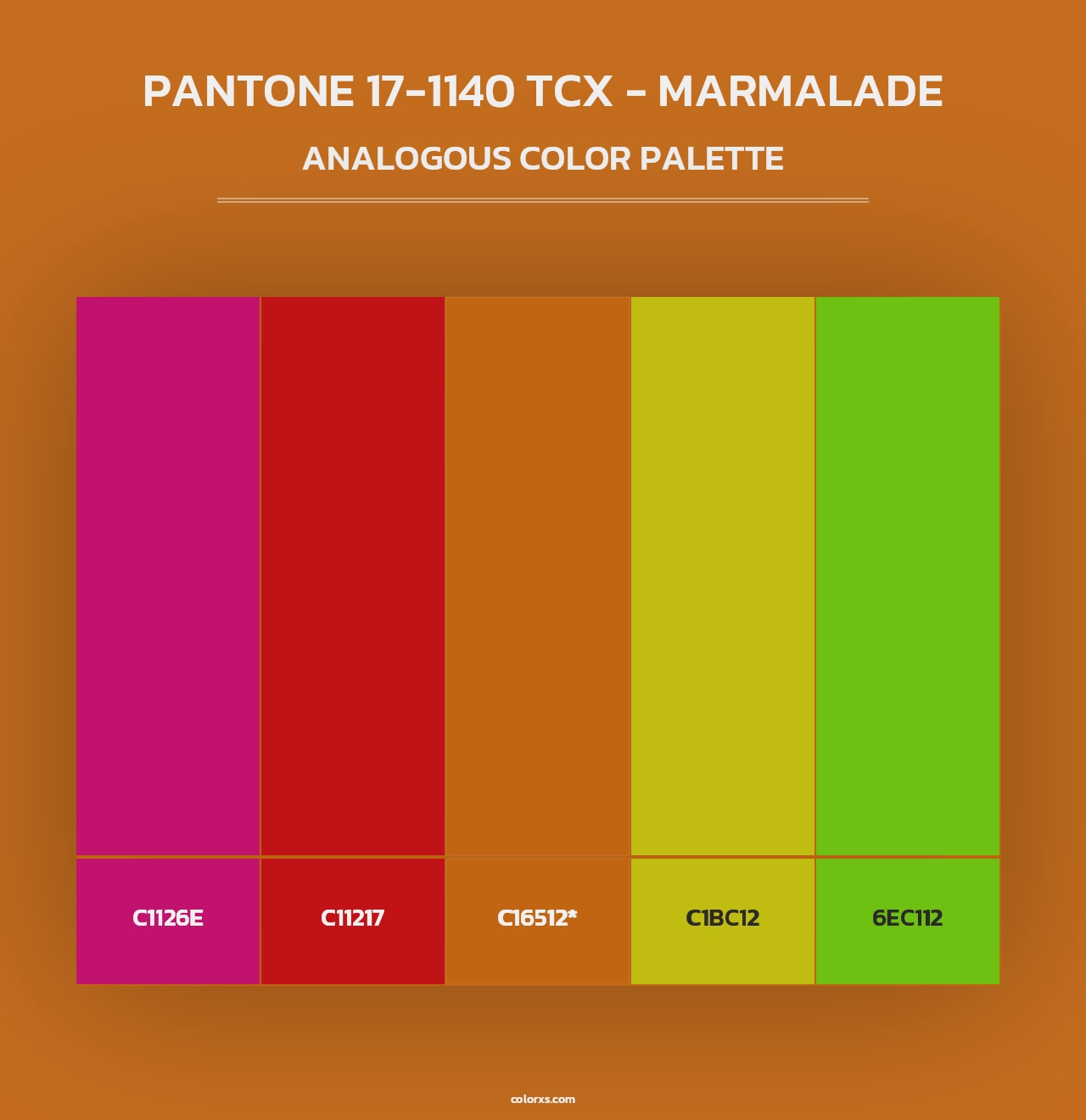 PANTONE 17-1140 TCX - Marmalade - Analogous Color Palette