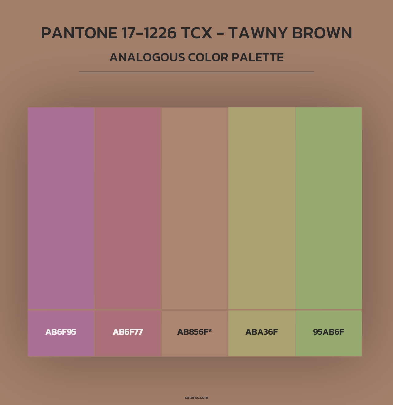 PANTONE 17-1226 TCX - Tawny Brown - Analogous Color Palette