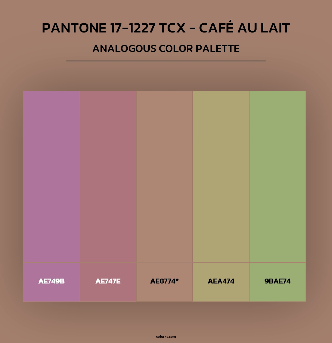 PANTONE 17-1227 TCX - Café au Lait - Analogous Color Palette
