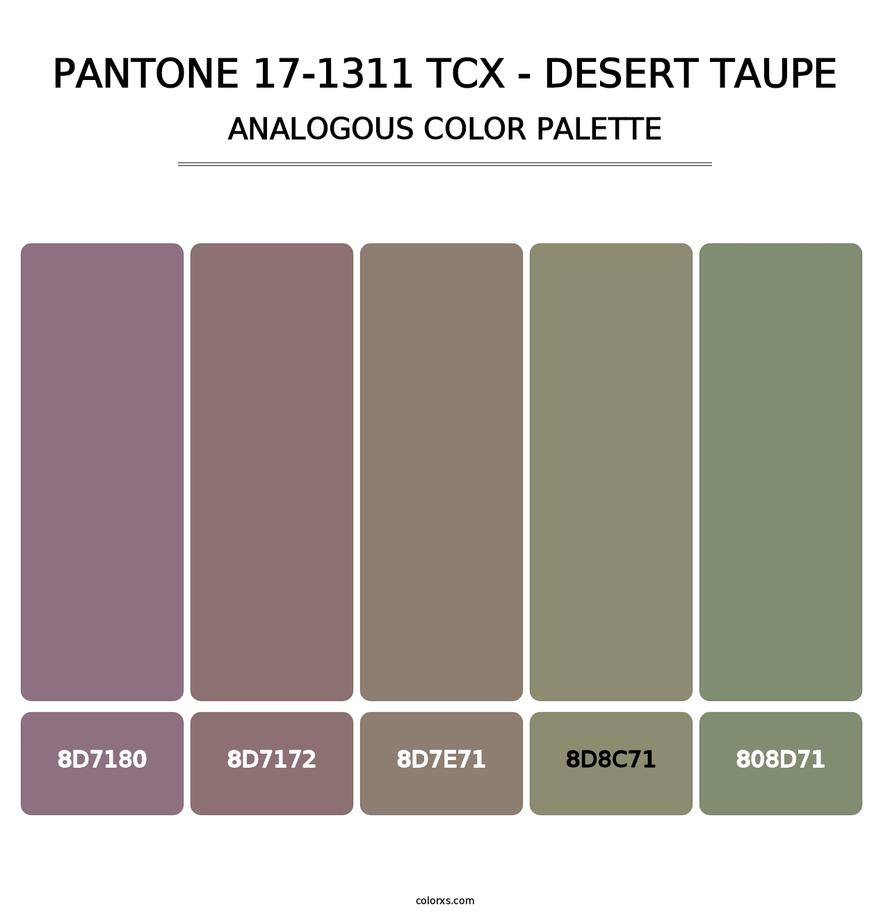 PANTONE 17-1311 TCX - Desert Taupe - Analogous Color Palette