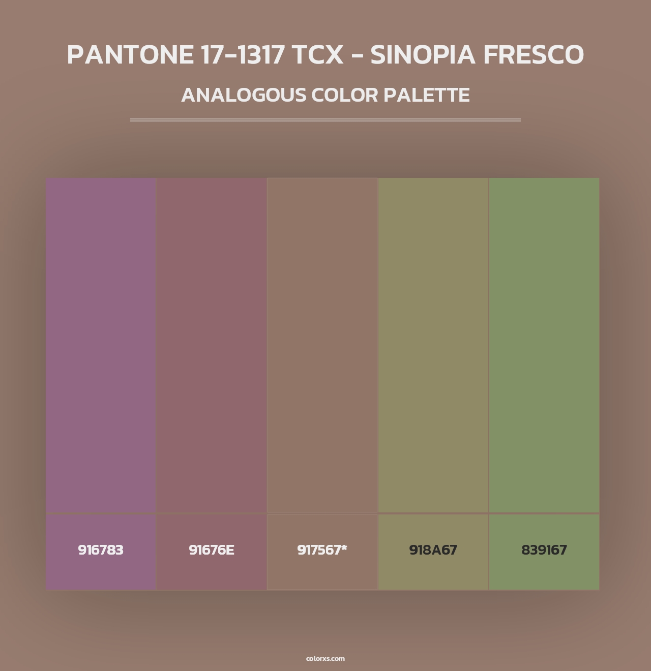 PANTONE 17-1317 TCX - Sinopia Fresco - Analogous Color Palette