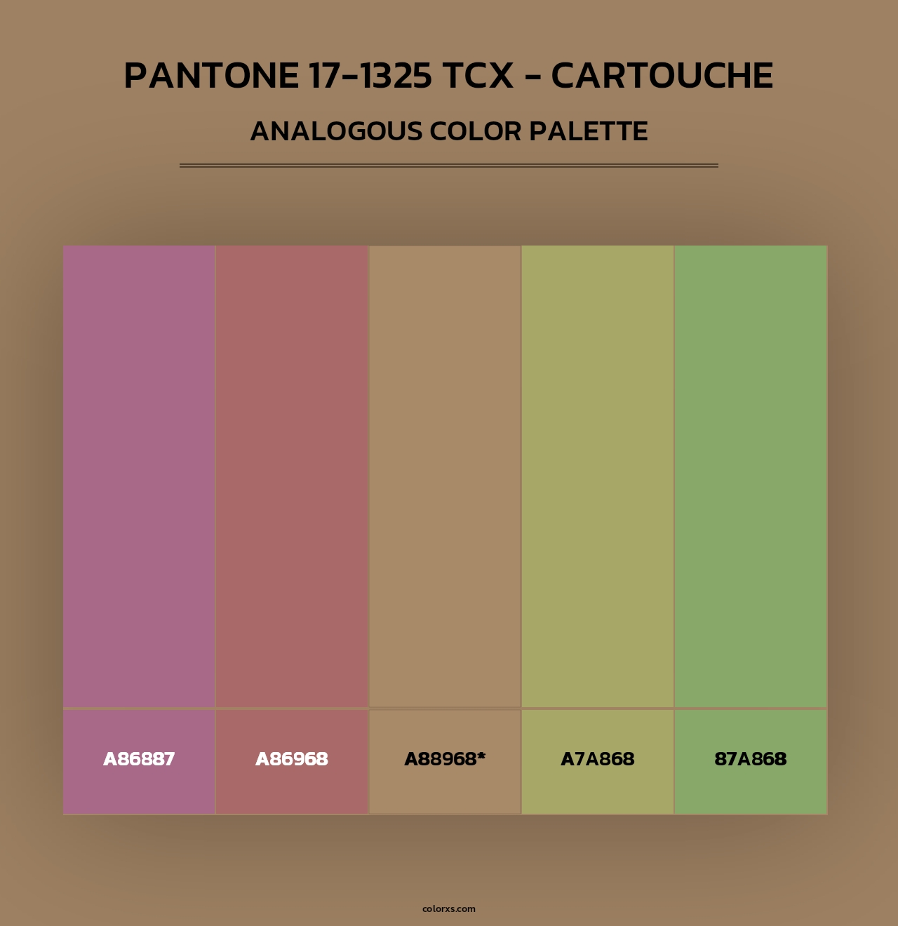 PANTONE 17-1325 TCX - Cartouche - Analogous Color Palette