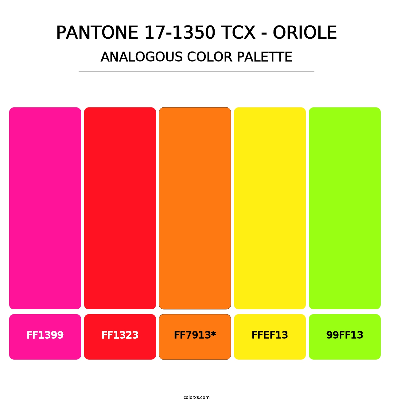PANTONE 17-1350 TCX - Oriole - Analogous Color Palette
