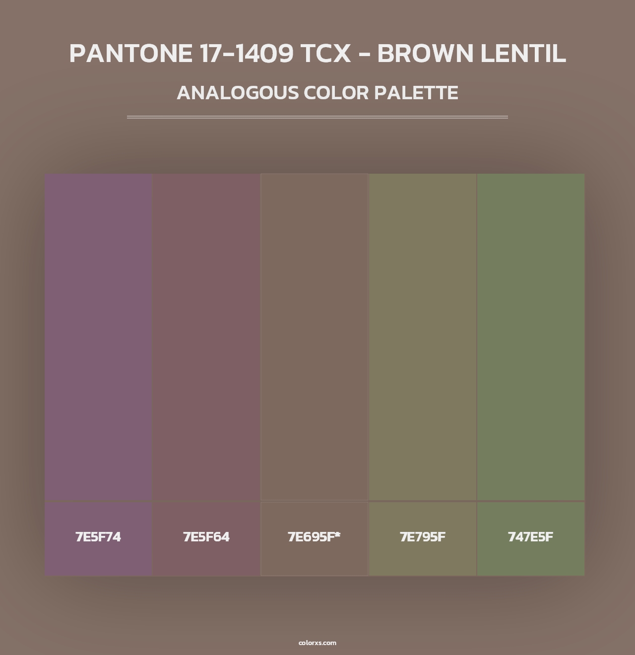 PANTONE 17-1409 TCX - Brown Lentil - Analogous Color Palette