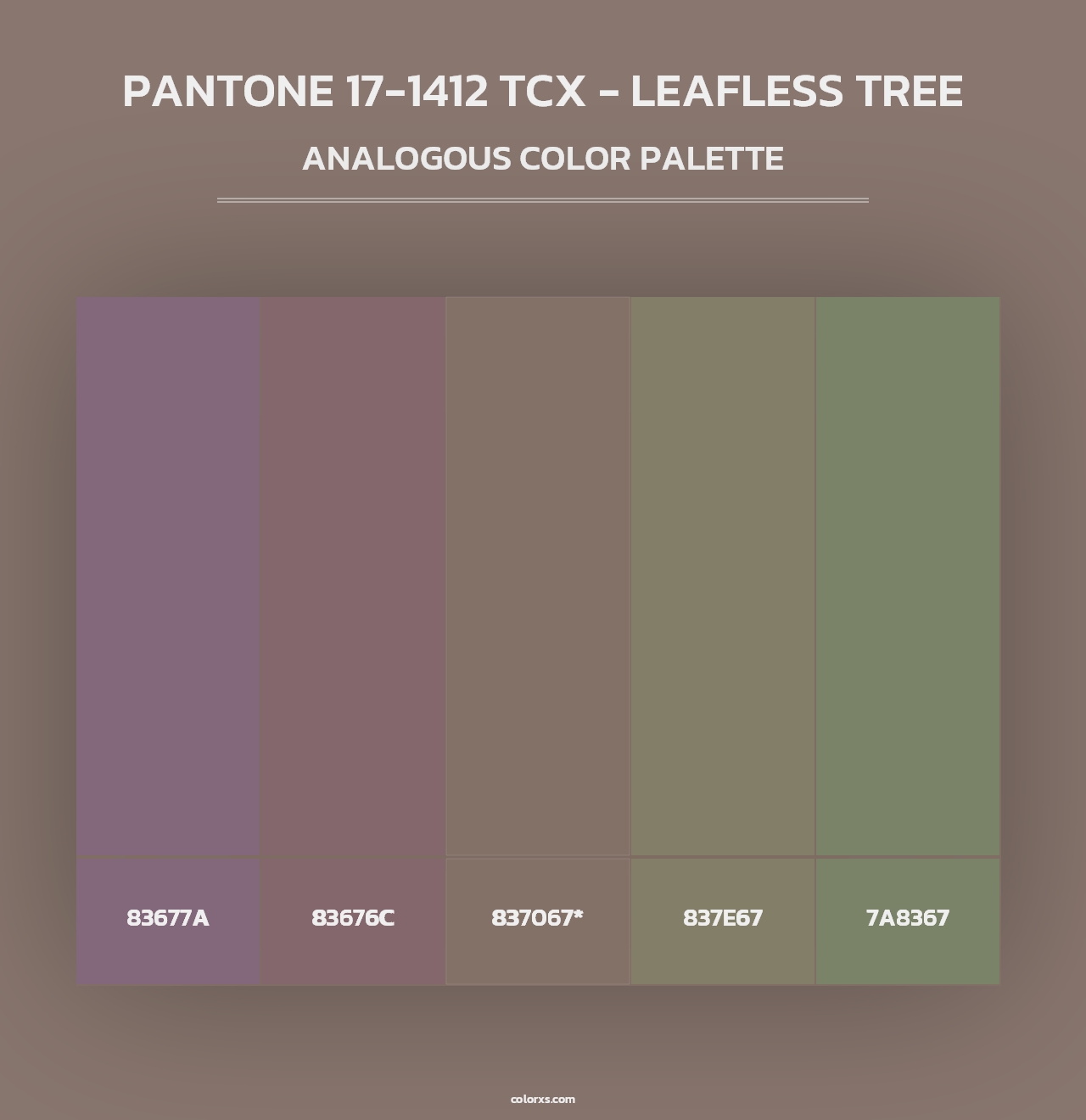 PANTONE 17-1412 TCX - Leafless Tree - Analogous Color Palette