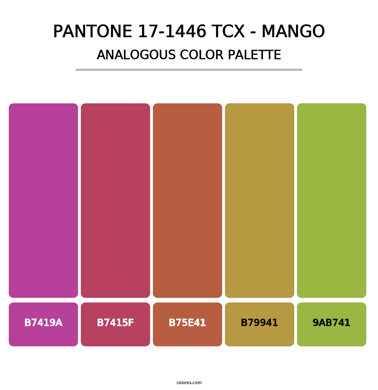 PANTONE 17-1446 TCX - Mango - Analogous Color Palette