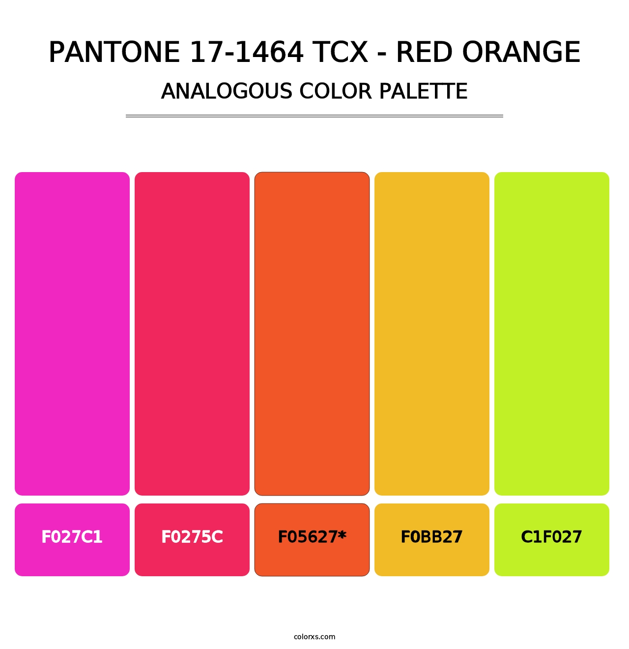 PANTONE 17-1464 TCX - Red Orange - Analogous Color Palette