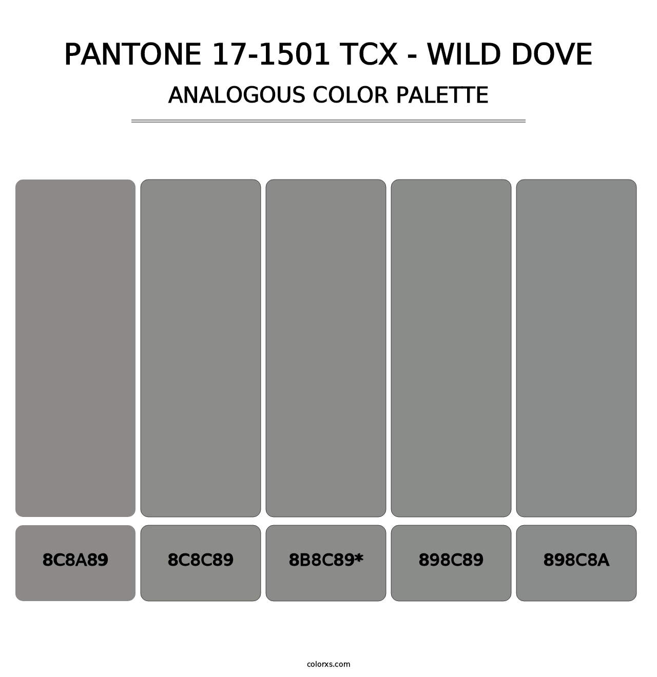 PANTONE 17-1501 TCX - Wild Dove - Analogous Color Palette