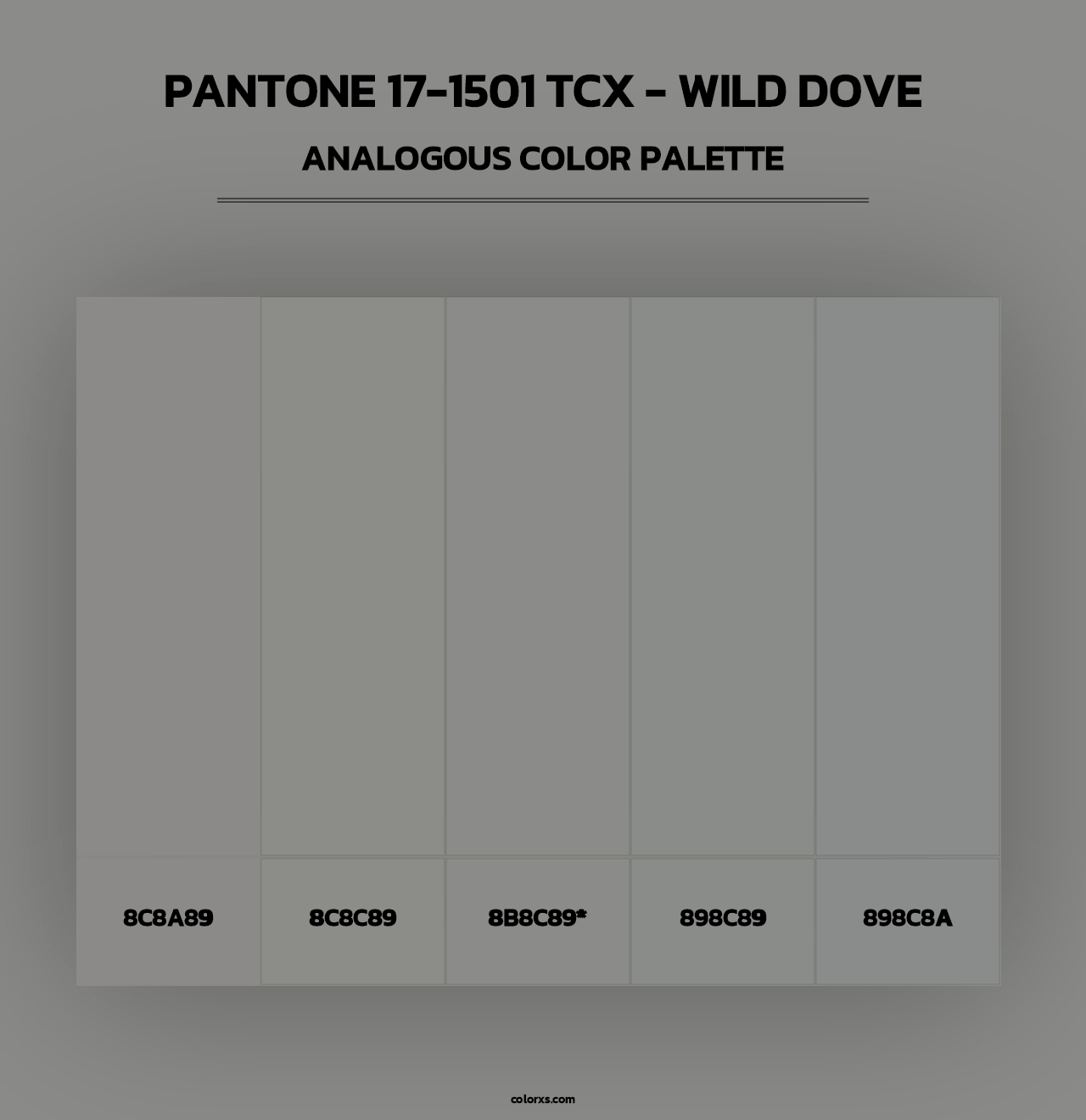 PANTONE 17-1501 TCX - Wild Dove - Analogous Color Palette