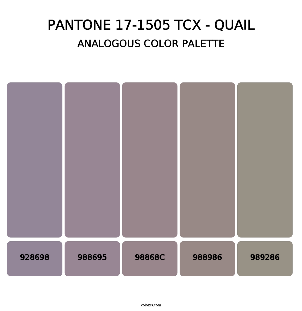 PANTONE 17-1505 TCX - Quail - Analogous Color Palette