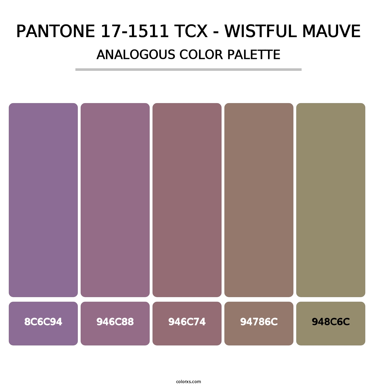 PANTONE 17-1511 TCX - Wistful Mauve - Analogous Color Palette